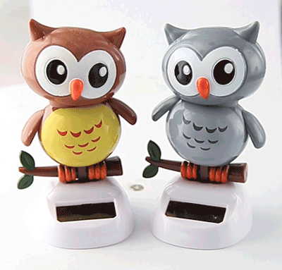Solar-Tier Wackel-Tier Wackel-Eule Solar-Eule Wackel-Figur Wackel-Deko Auto-Deko 
